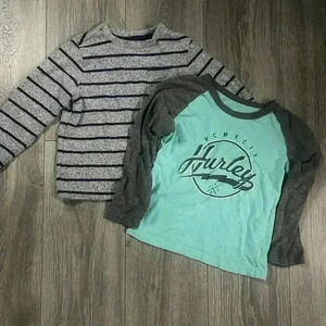 Old Navy and Hurley 2 Piece Boys Bundle Long Sleeve Tops Size 5